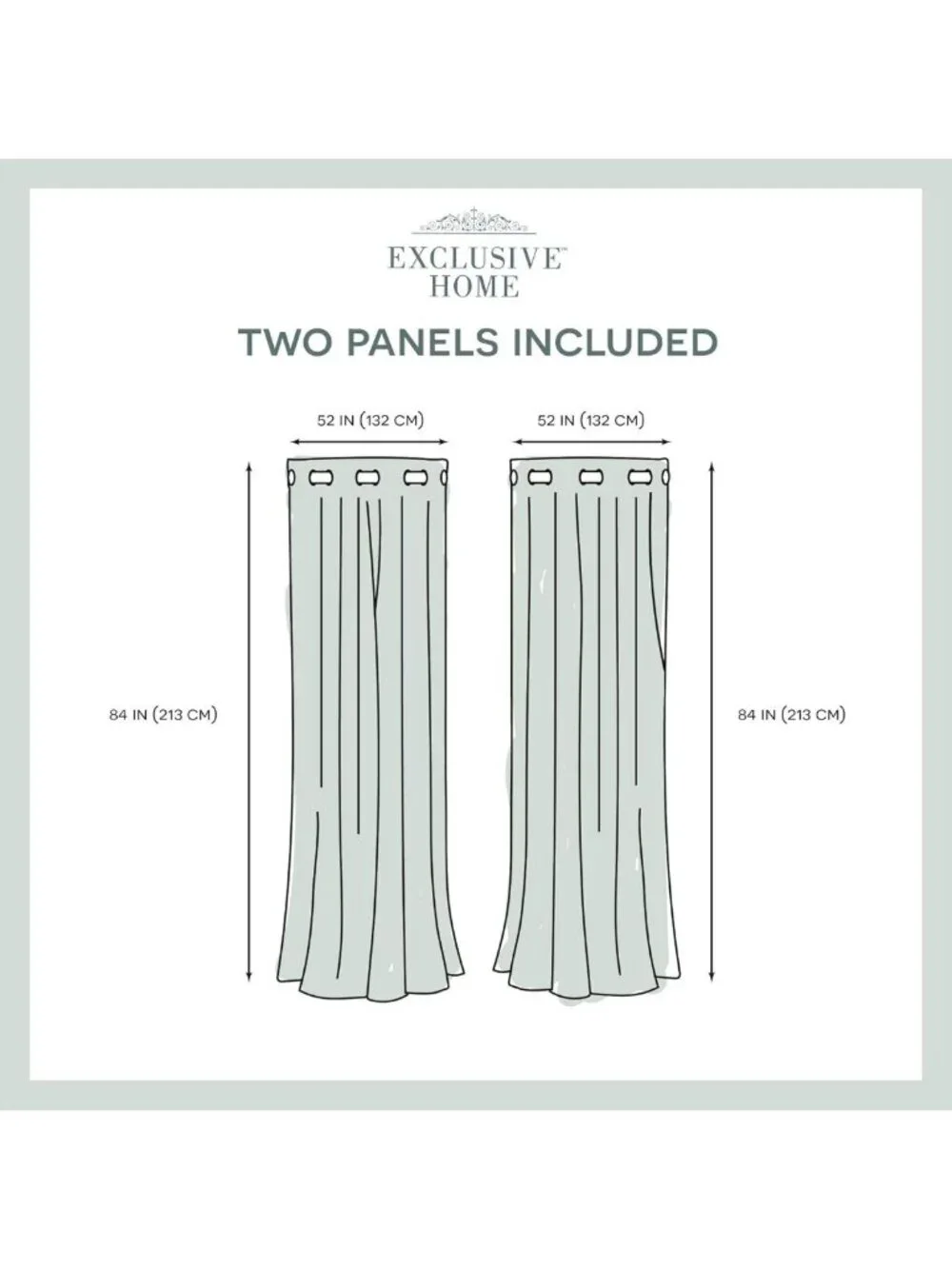 Room Darkening Blackout Grommet Top Curtain Panel Pair, 52